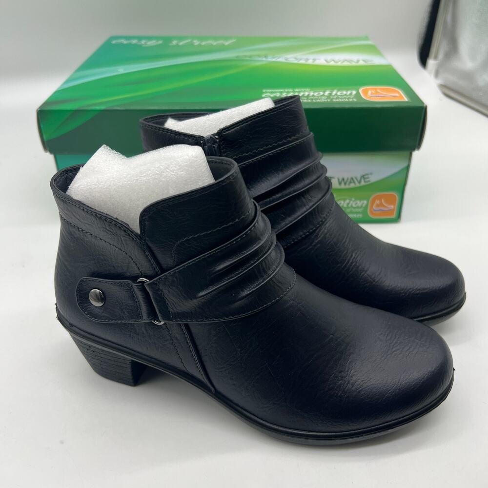 Easy Street Damita Booties Women's Block Heel Ankle Boots Black 5M